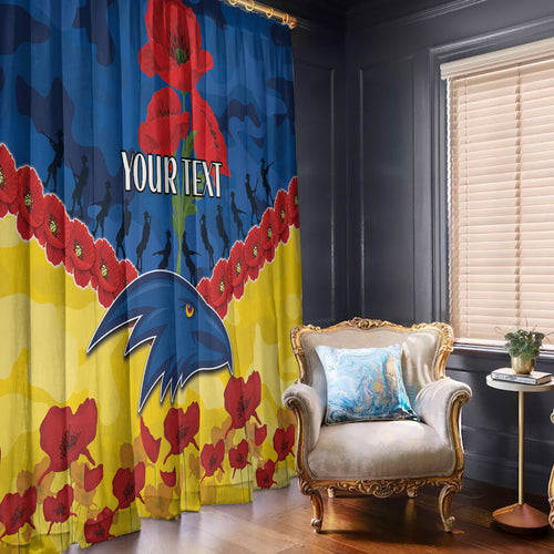 Custom Adelaide Crows Football Window Curtain ANZAC Lest We Forget