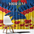 Custom Adelaide Crows Football Window Curtain ANZAC Lest We Forget