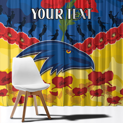Custom Adelaide Crows Football Window Curtain ANZAC Lest We Forget