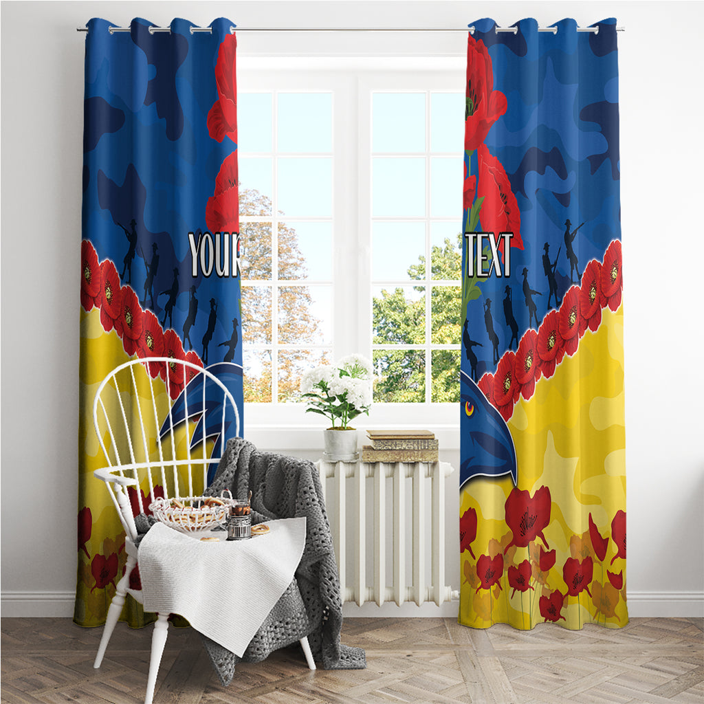 Custom Adelaide Crows Football Window Curtain ANZAC Lest We Forget
