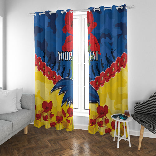 Custom Adelaide Crows Football Window Curtain ANZAC Lest We Forget