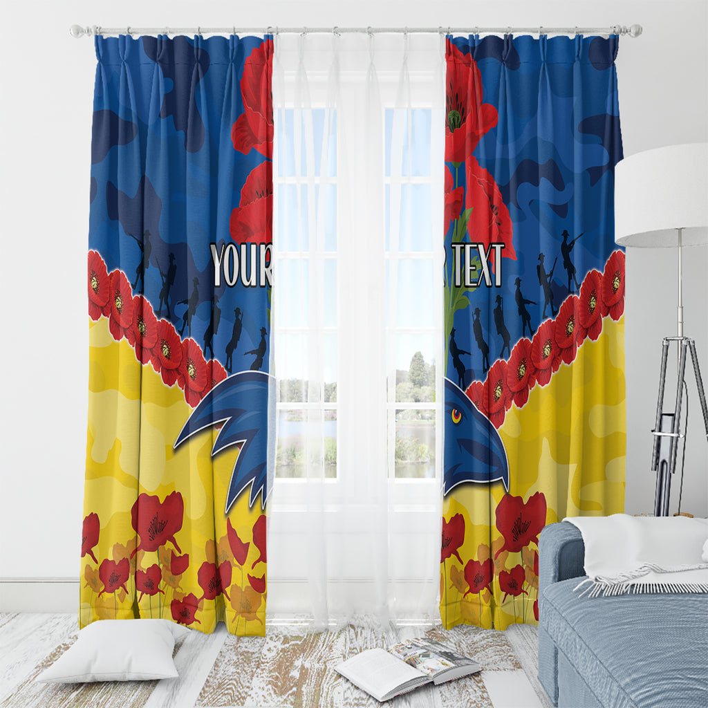 Custom Adelaide Crows Football Window Curtain ANZAC Lest We Forget
