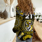 (Custom Personalised) Richmond Tigers Football Women Casual Shirt Boomerang Indigenous Dots LT9