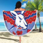 Custom Kangaroos Football Beach Blanket ANZAC Lest We Forget