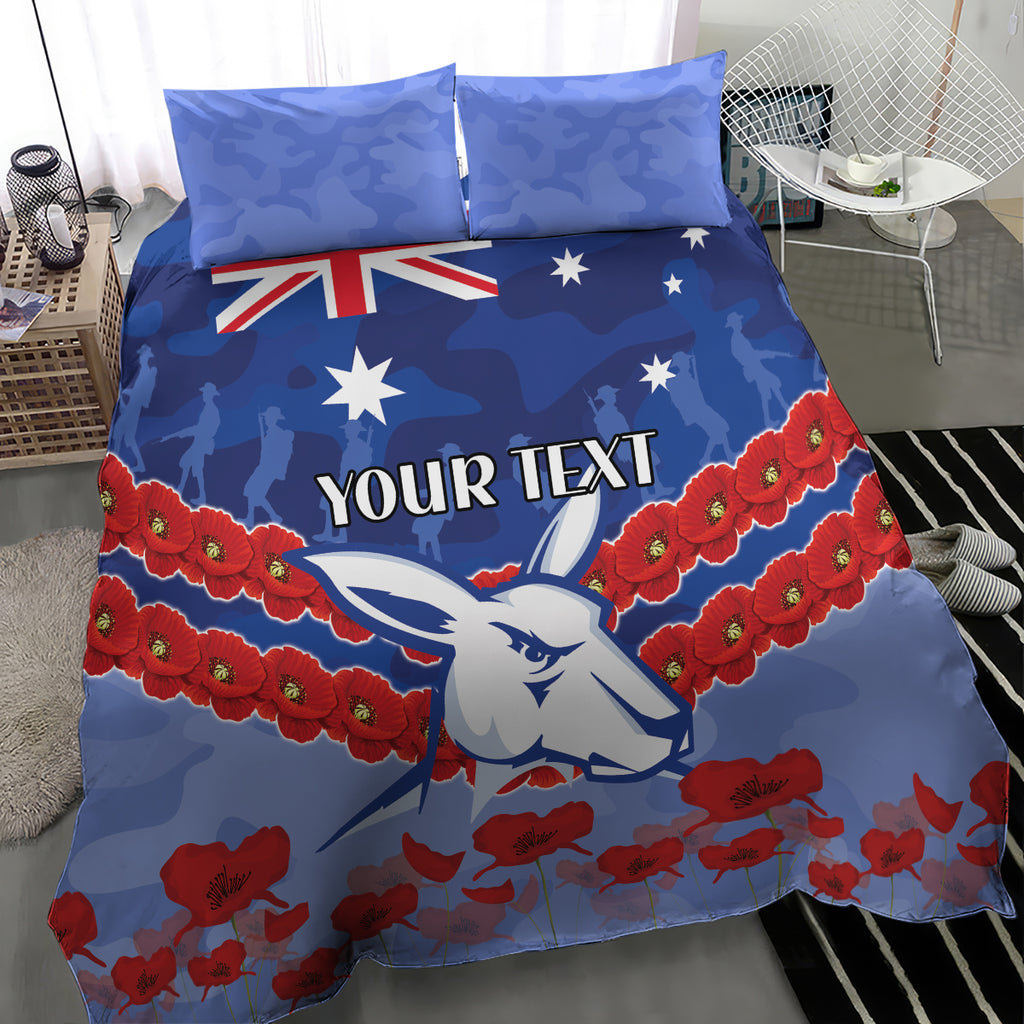 Custom Kangaroos Football Bedding Set ANZAC Lest We Forget