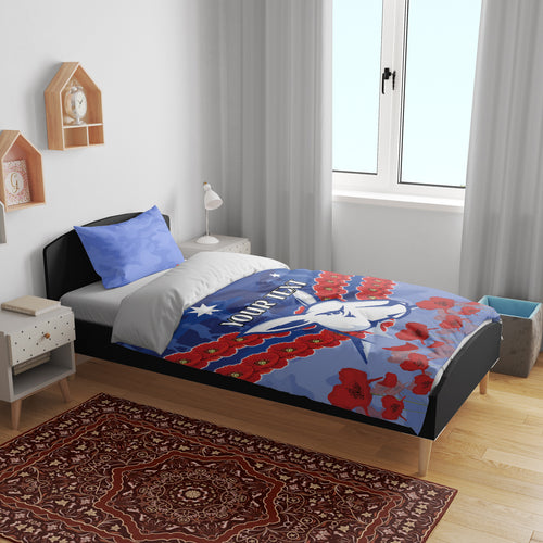 Custom Kangaroos Football Bedding Set ANZAC Lest We Forget