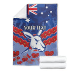 Custom Kangaroos Football Blanket ANZAC Lest We Forget
