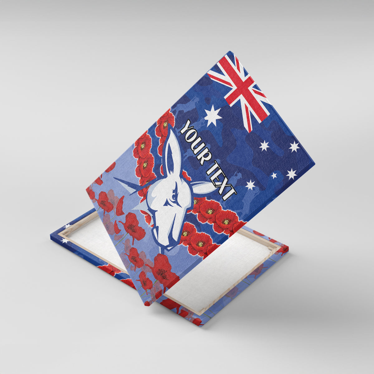 Custom Kangaroos Football Canvas Wall Art ANZAC Lest We Forget