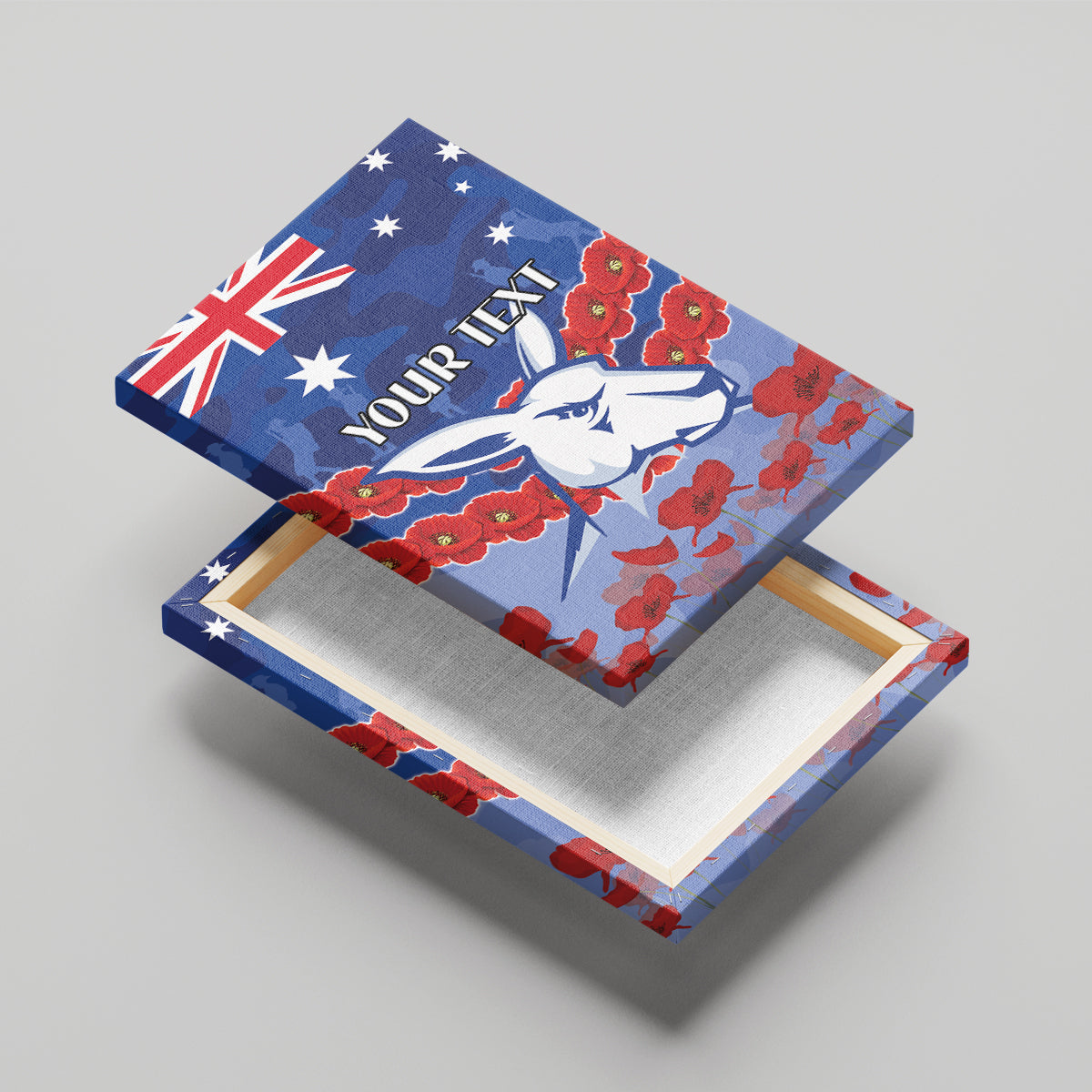 Custom Kangaroos Football Canvas Wall Art ANZAC Lest We Forget