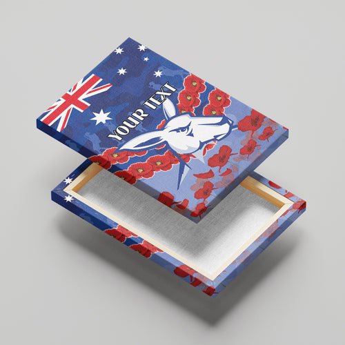 Custom Kangaroos Football Canvas Wall Art ANZAC Lest We Forget