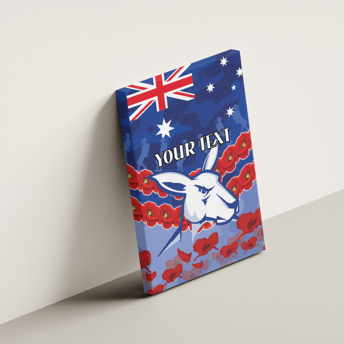 Custom Kangaroos Football Canvas Wall Art ANZAC Lest We Forget
