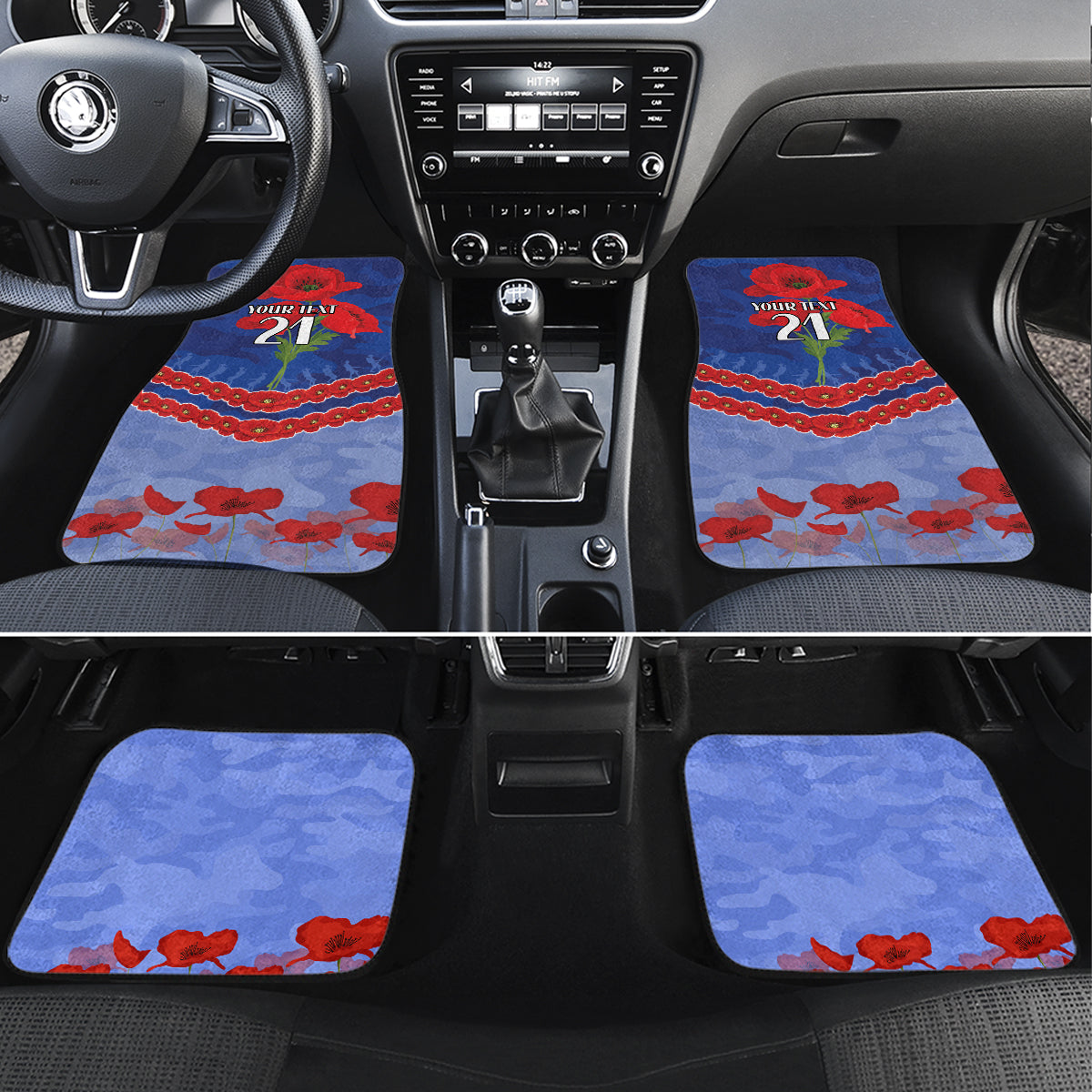Custom Kangaroos Football Car Mats ANZAC Lest We Forget