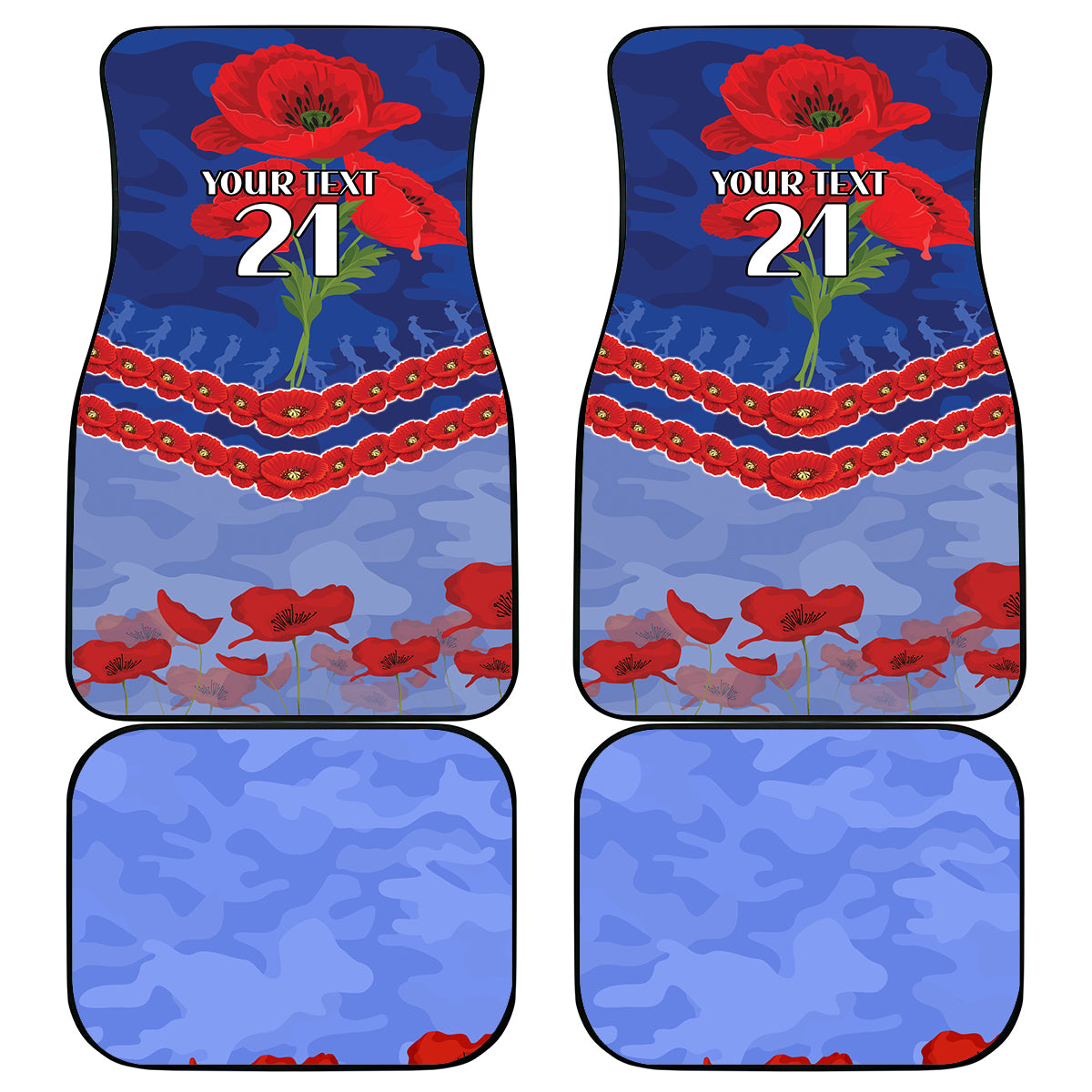 Custom Kangaroos Football Car Mats ANZAC Lest We Forget