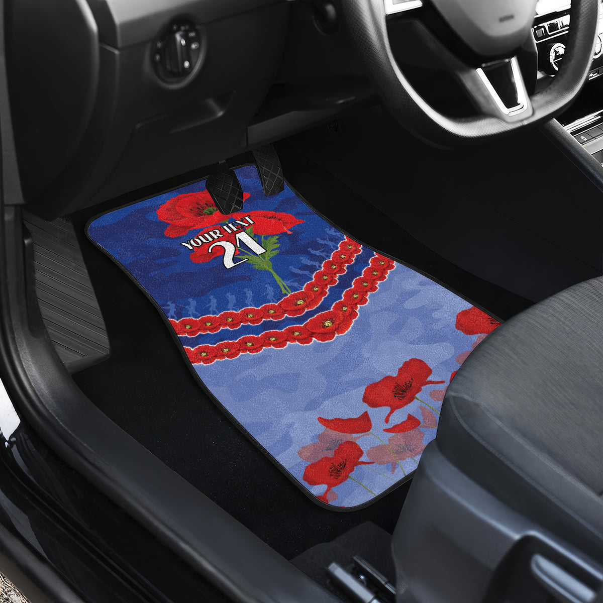 Custom Kangaroos Football Car Mats ANZAC Lest We Forget