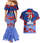 Custom Kangaroos Football Couples Matching Mermaid Dress and Hawaiian Shirt ANZAC Lest We Forget