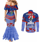 Custom Kangaroos Football Couples Matching Mermaid Dress and Long Sleeve Button Shirt ANZAC Lest We Forget