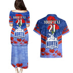 Custom Kangaroos Football Couples Matching Puletasi and Hawaiian Shirt ANZAC Lest We Forget