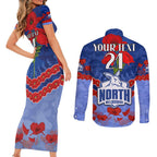 Custom Kangaroos Football Couples Matching Short Sleeve Bodycon Dress and Long Sleeve Button Shirt ANZAC Lest We Forget