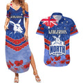 Custom Kangaroos Football Couples Matching Summer Maxi Dress and Hawaiian Shirt ANZAC Lest We Forget