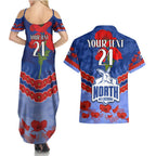 Custom Kangaroos Football Couples Matching Summer Maxi Dress and Hawaiian Shirt ANZAC Lest We Forget