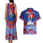 Custom Kangaroos Football Couples Matching Tank Maxi Dress and Hawaiian Shirt ANZAC Lest We Forget
