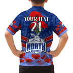Custom Kangaroos Football Family Matching Long Sleeve Bodycon Dress and Hawaiian Shirt ANZAC Lest We Forget