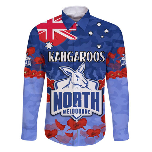 Custom Kangaroos Football Family Matching Long Sleeve Bodycon Dress and Hawaiian Shirt ANZAC Lest We Forget