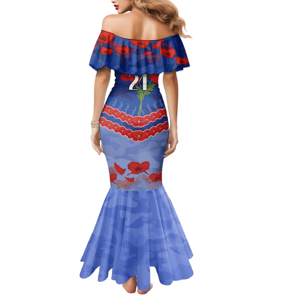 Custom Kangaroos Football Family Matching Mermaid Dress and Hawaiian Shirt ANZAC Lest We Forget