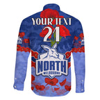 Custom Kangaroos Football Family Matching Off Shoulder Maxi Dress and Hawaiian Shirt ANZAC Lest We Forget