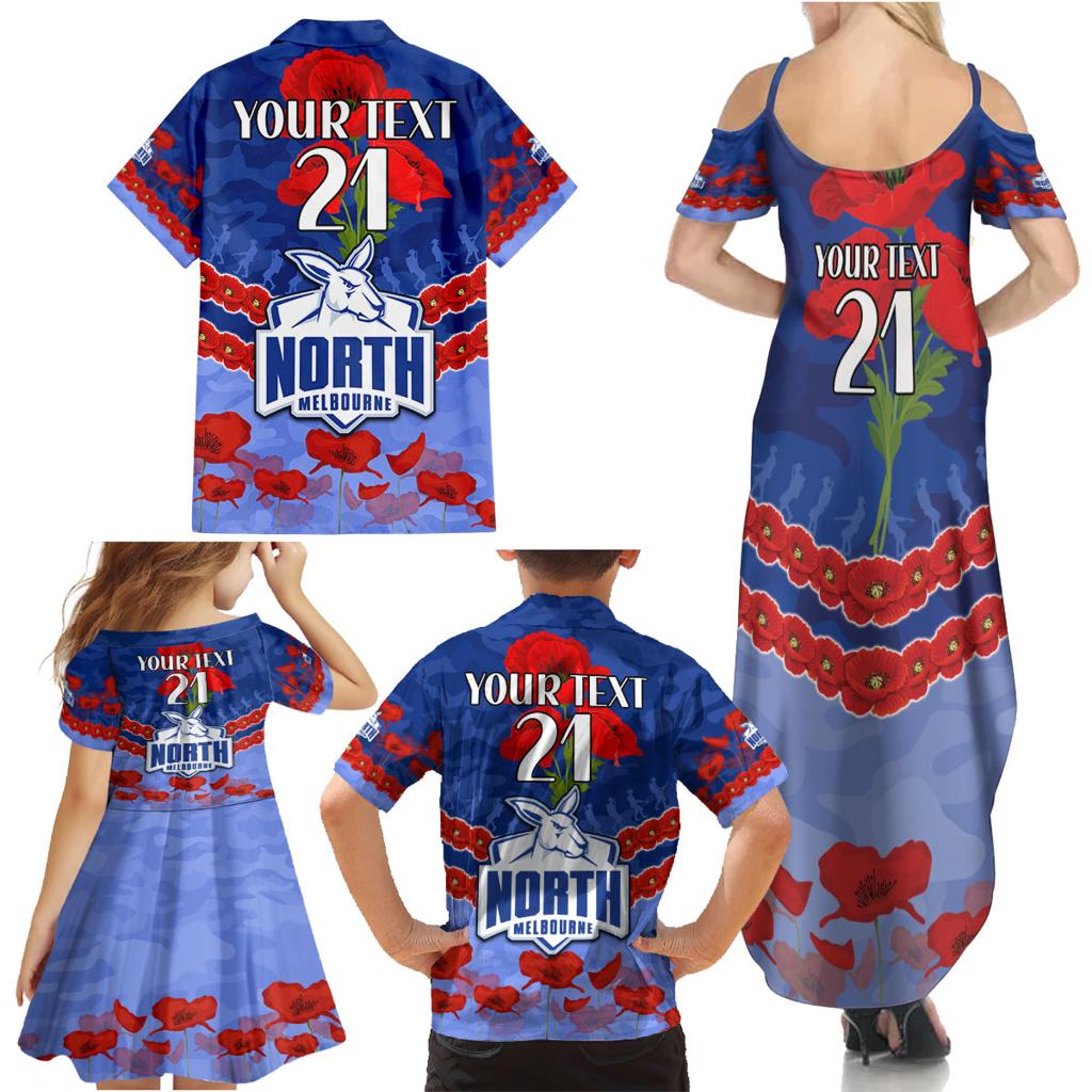 Custom Kangaroos Football Family Matching Summer Maxi Dress and Hawaiian Shirt ANZAC Lest We Forget