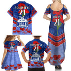 Custom Kangaroos Football Family Matching Summer Maxi Dress and Hawaiian Shirt ANZAC Lest We Forget