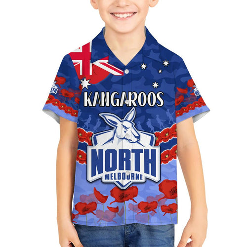 Custom Kangaroos Football Family Matching Summer Maxi Dress and Hawaiian Shirt ANZAC Lest We Forget