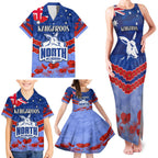 Custom Kangaroos Football Family Matching Tank Maxi Dress and Hawaiian Shirt ANZAC Lest We Forget