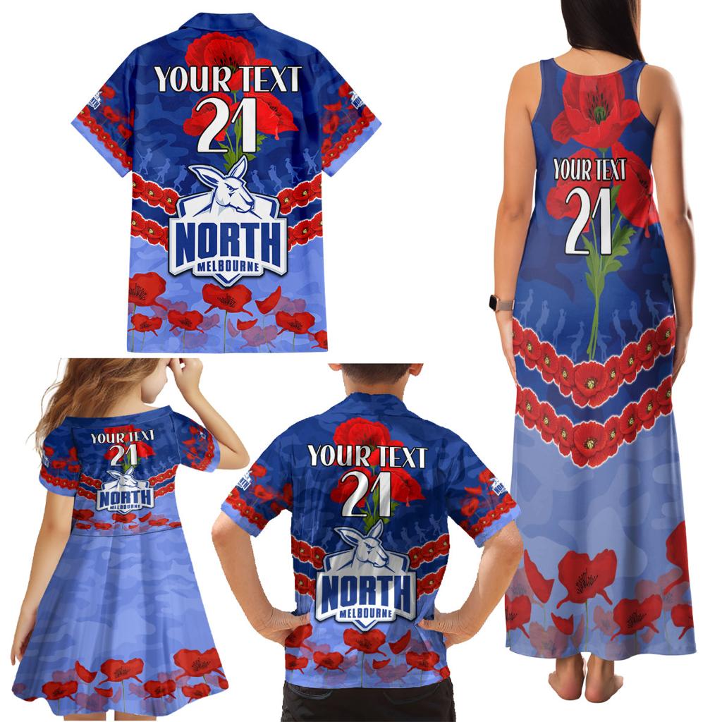 Custom Kangaroos Football Family Matching Tank Maxi Dress and Hawaiian Shirt ANZAC Lest We Forget