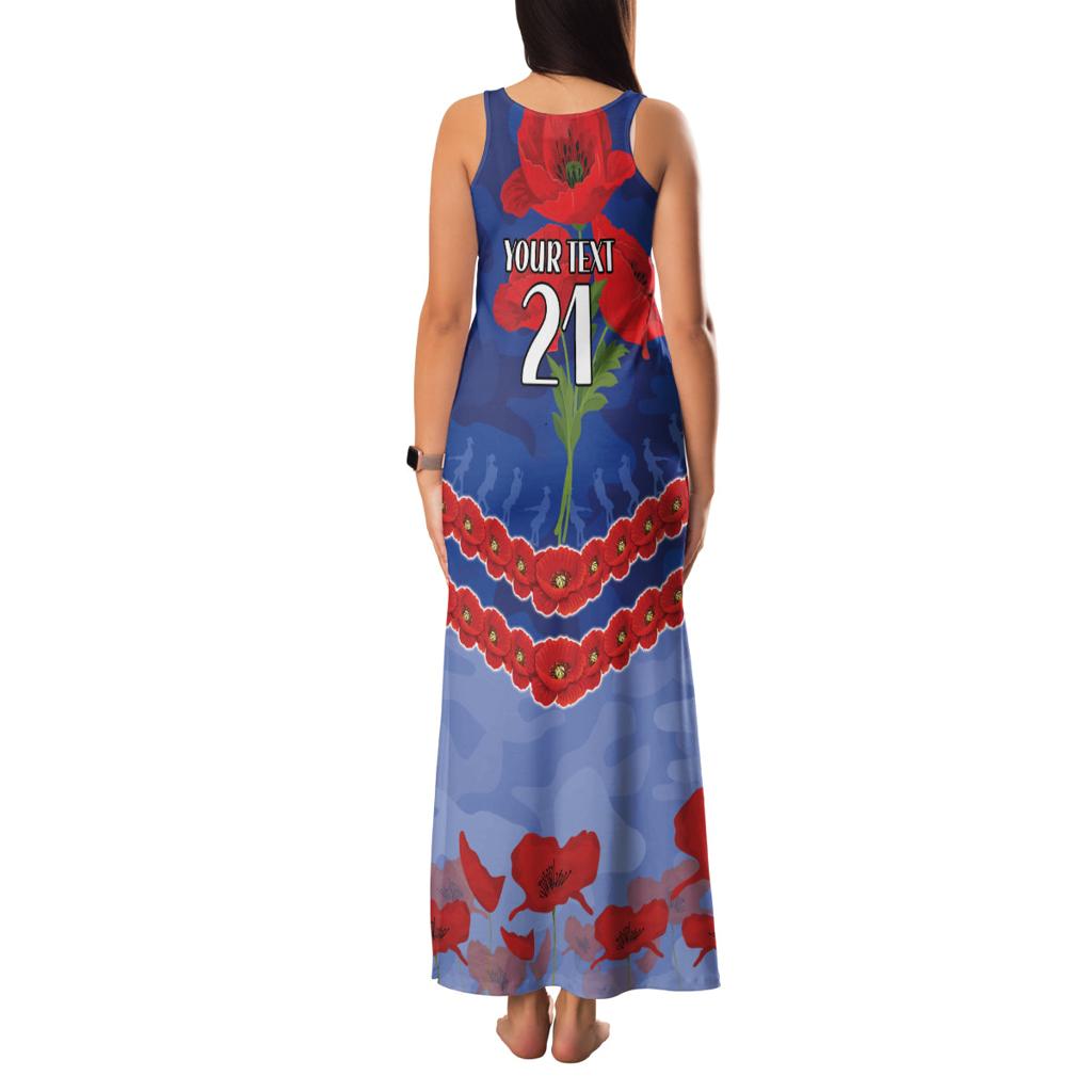 Custom Kangaroos Football Family Matching Tank Maxi Dress and Hawaiian Shirt ANZAC Lest We Forget