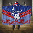 Custom Kangaroos Football Hooded Blanket ANZAC Lest We Forget