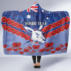 Custom Kangaroos Football Hooded Blanket ANZAC Lest We Forget