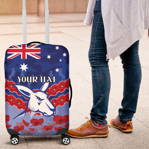Custom Kangaroos Football Luggage Cover ANZAC Lest We Forget