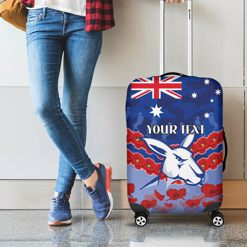 Custom Kangaroos Football Luggage Cover ANZAC Lest We Forget