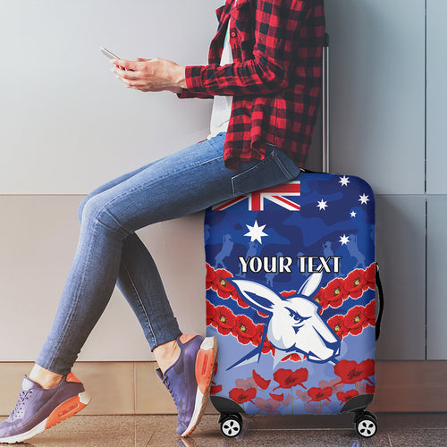 Custom Kangaroos Football Luggage Cover ANZAC Lest We Forget