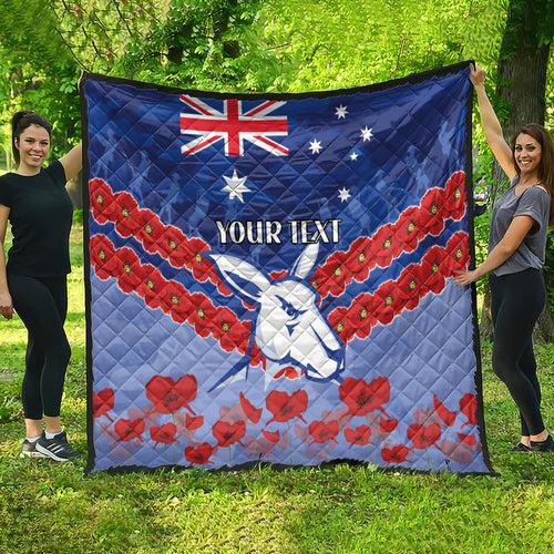Custom Kangaroos Football Quilt ANZAC Lest We Forget