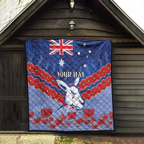 Custom Kangaroos Football Quilt ANZAC Lest We Forget