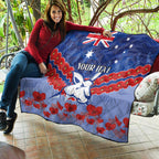 Custom Kangaroos Football Quilt ANZAC Lest We Forget
