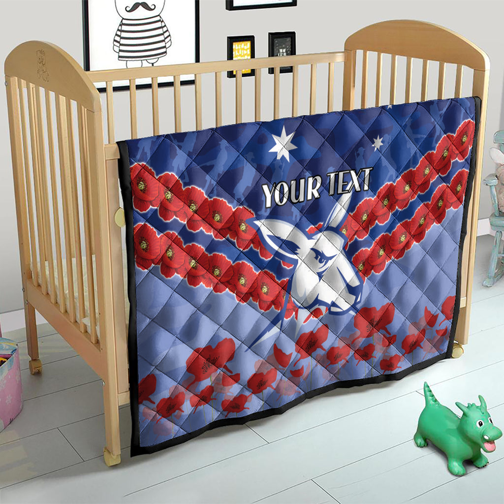 Custom Kangaroos Football Quilt ANZAC Lest We Forget