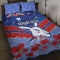 Custom Kangaroos Football Quilt Bed Set ANZAC Lest We Forget