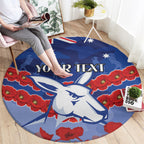 Custom Kangaroos Football Round Carpet ANZAC Lest We Forget