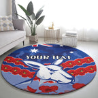 Custom Kangaroos Football Round Carpet ANZAC Lest We Forget