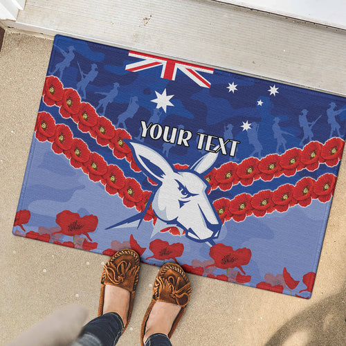 Custom Kangaroos Football Rubber Doormat ANZAC Lest We Forget