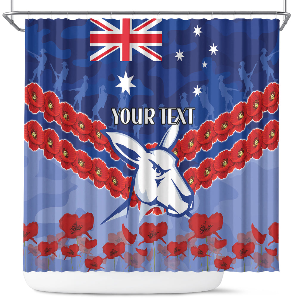 Custom Kangaroos Football Shower Curtain ANZAC Lest We Forget