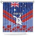 Custom Kangaroos Football Shower Curtain ANZAC Lest We Forget